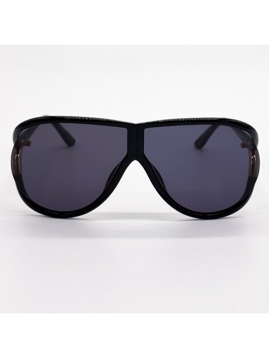 New Tom Ford Axel TF1197 01A Black Shield Unisex Sunglasses Authentic main image 8